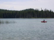 Andy Chironomid fishing along the reeds on a high mountain lake in BC